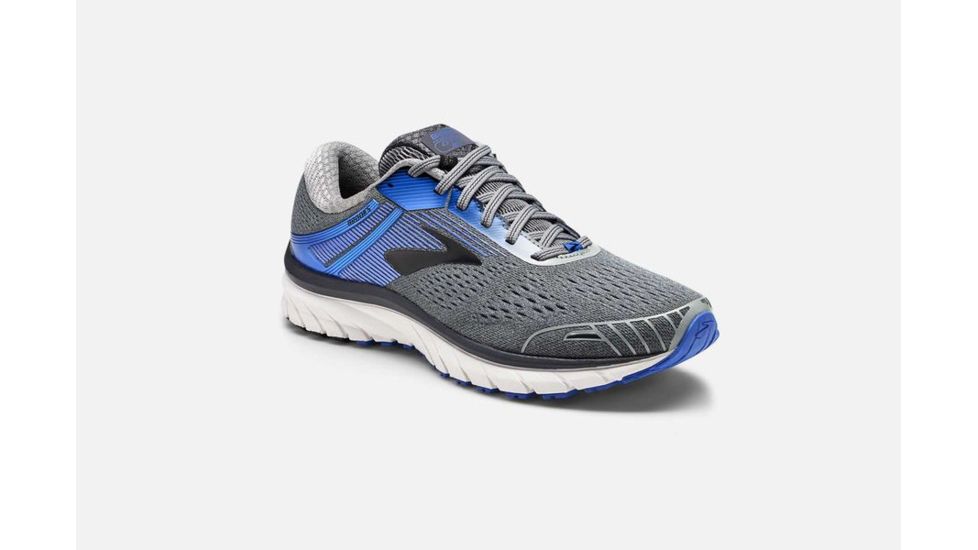 Brooks Adrenaline GTS 18 Mens Road Running Shoes, Grey/Blue/Black, 7 US, Narrow, 1102711B015.070