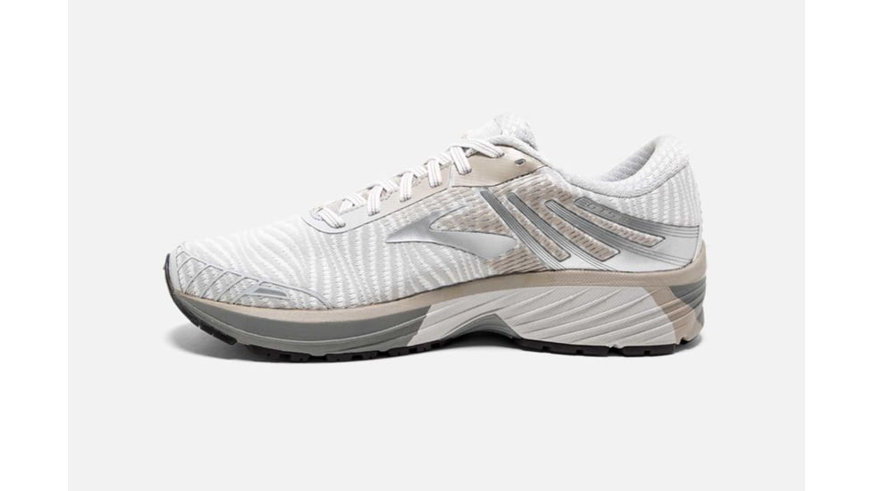 Brooks Adrenaline GTS 18 Mens Road Running Shoes, White/Grey/Tan, 7 US, Medium, 1102711D191.070