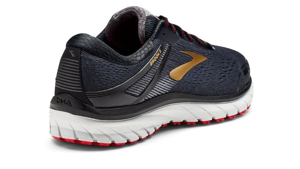 Brooks Adrenaline GTS 18 Road Running Shoes - Normal - Mens, Black/Gold/Red, 9 US, 1102711D068.090