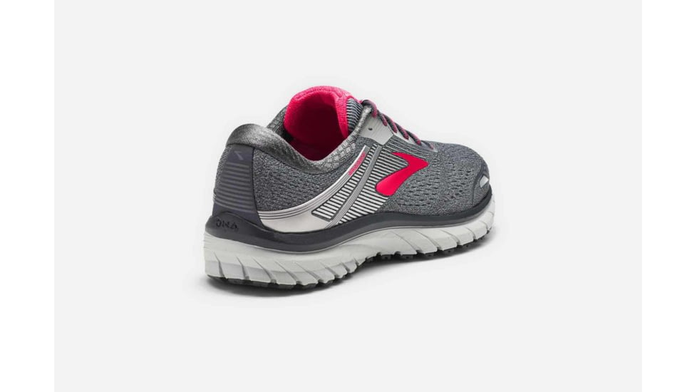 Brooks Adrenaline GTS 18 Womens Road Running Shoes, Ebony/Silver/Pink, 5 US, Medium, 1202681B079.050