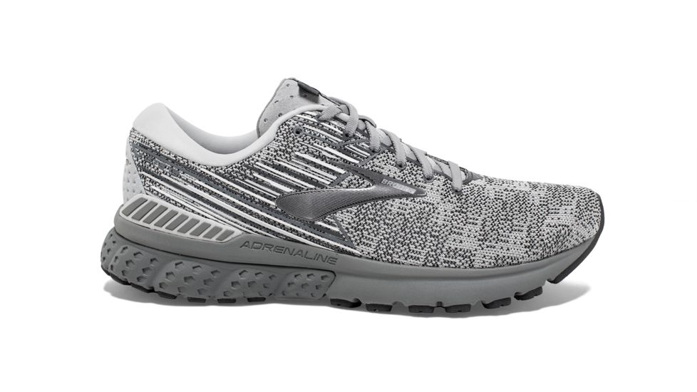 Brooks Adrenaline GTS 19 Road Running Shoes - Mens, Grey/White/Ebony, Medium, 8, 1102941D126.080