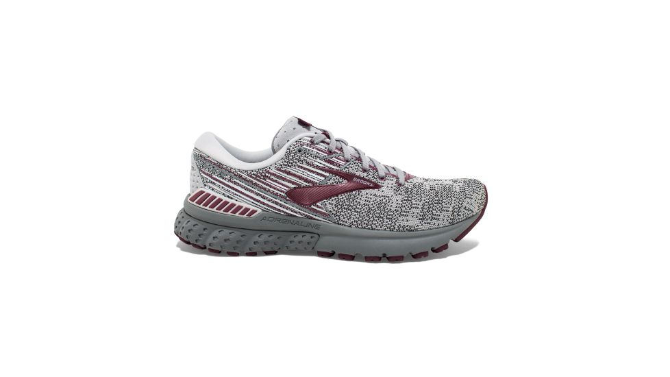 Brooks Adrenaline GTS 19 Road Running Shoes - Womens, Grey/White/Fig, Medium, 6, 1202841B061.060