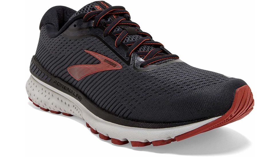 Brooks Adrenaline GTS 20 - Mens, Black/Ebony/Ketchup, Medium, 12.0, 1103071D029.120