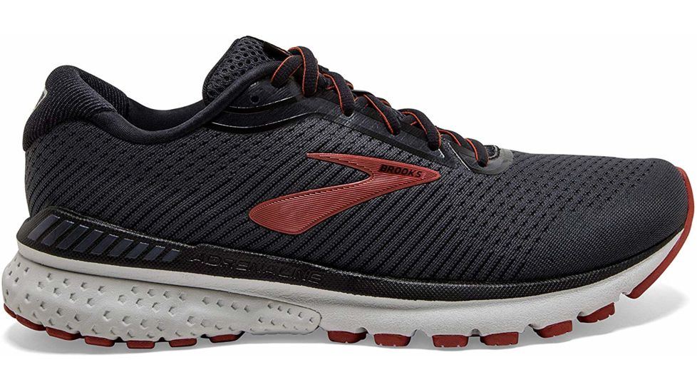Brooks Adrenaline GTS 20 - Mens, Black/Ebony/Ketchup, Medium, 12.0, 1103071D029.120
