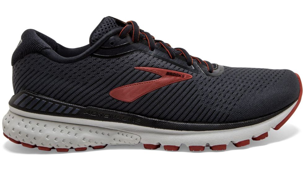 Brooks Adrenaline GTS 20 - Mens, Black/Ebony/Ketchup, Medium, 9.0, 1103071D029.090