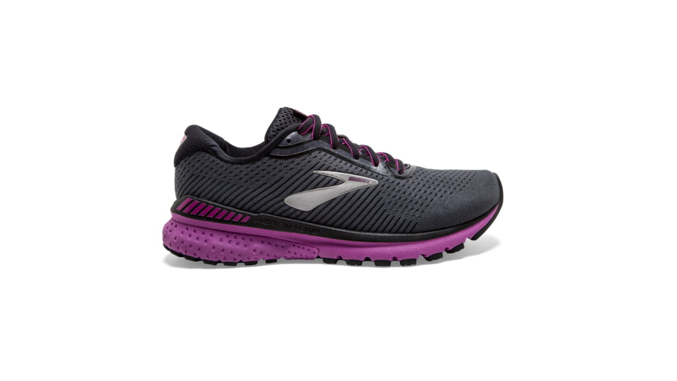 Brooks Adrenaline GTS 20 Road Running Shoe - Womens, Ebony/Black/Hollyhock, Medium, 5.0, 1202961B062.050