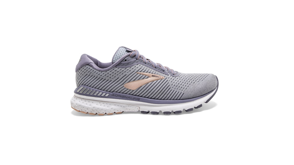 Brooks Adrenaline GTS 20 Road Running Shoe - Womens, Grey/Pale Peach/White, Medium, 5.0, 1202961B073.050
