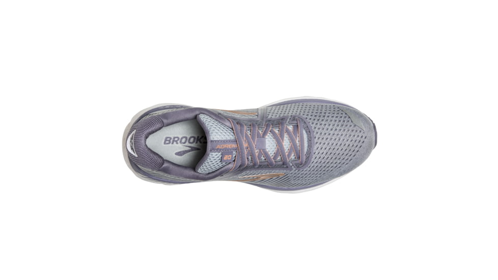 Brooks Adrenaline GTS 20 Road Running Shoe - Womens, Grey/Pale Peach/White, Medium, 5.0, 1202961B073.050