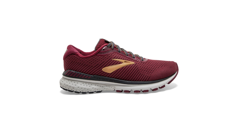 Brooks Adrenaline GTS 20 Road Running Shoe - Womens, Red/Gold/Ebony, Medium, 5.0, 1202961B639.050