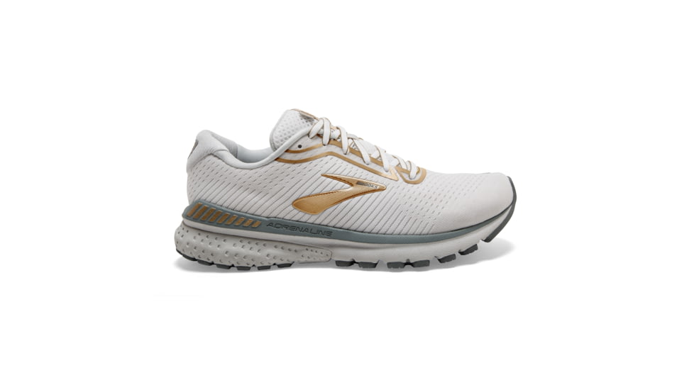 Brooks Adrenaline GTS 20 Road Running Shoe - Womens, White/Grey/Gold, Medium, 5.0, 1202961B164.050