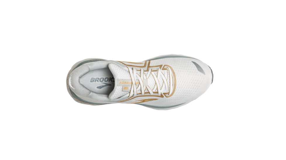 Brooks Adrenaline GTS 20 Road Running Shoe - Womens, White/Grey/Gold, Medium, 5.0, 1202961B164.050