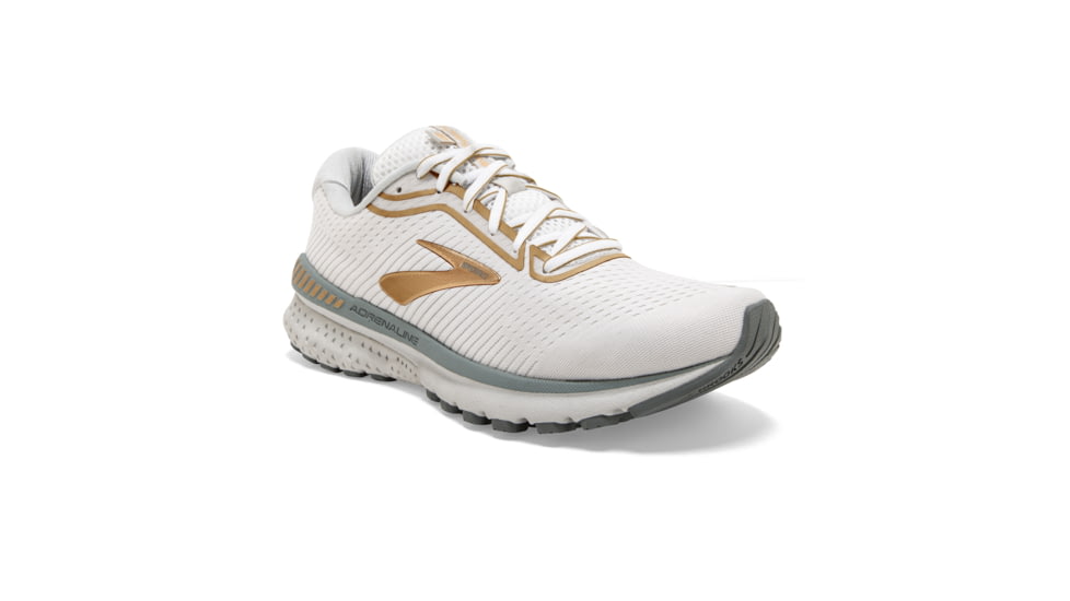 Brooks Adrenaline GTS 20 Road Running Shoe - Womens, White/Grey/Gold, Medium, 5.0, 1202961B164.050