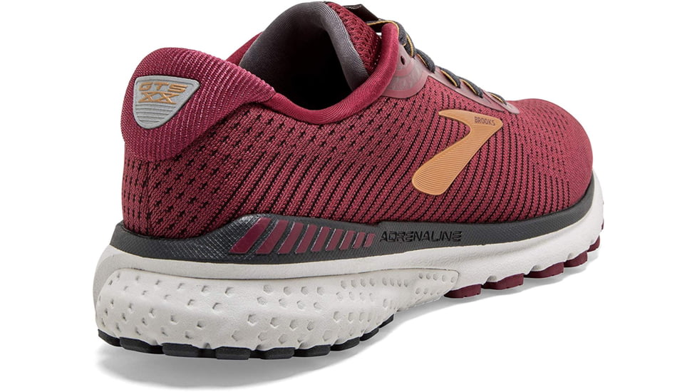 Brooks Adrenaline GTS 20 - Womens, Red/Gold/Ebony, Medium, 6.5, 1202961B639.065