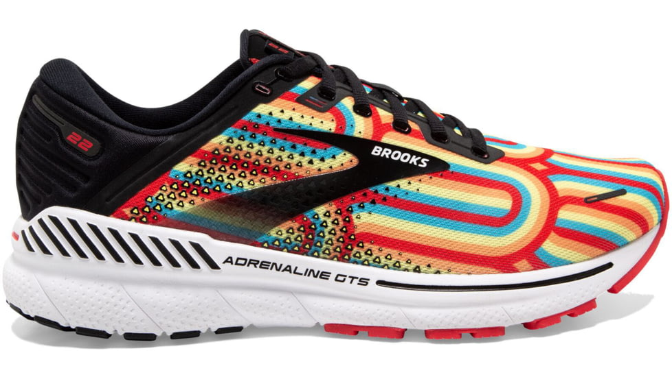 Brooks Adrenaline GTS 22 Running Shoes - Mens, Black/Bittersweet/Limelight, 7.0, 1103661D075.070