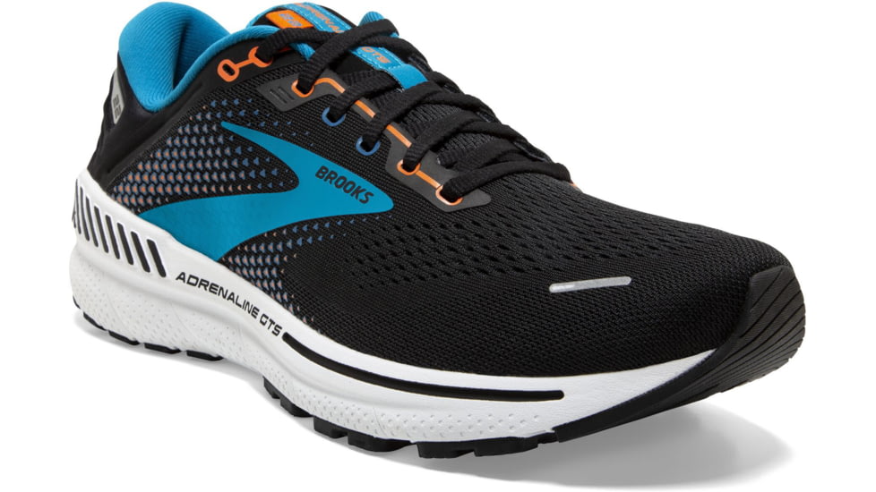 Brooks Adrenaline GTS 22 Running Shoes - Mens, Black/Blue/Orange, 9.0, 1103661D034.090