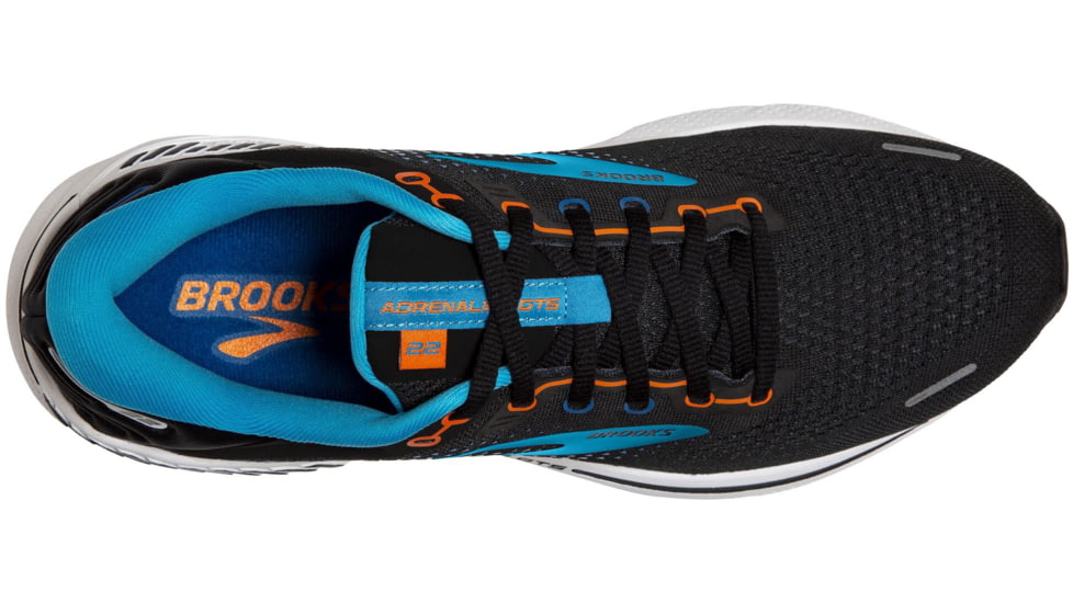 Brooks Adrenaline GTS 22 Running Shoes - Mens, Black/Blue/Orange, 9.0, 1103661D034.090