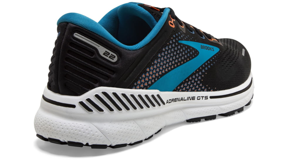 Brooks Adrenaline GTS 22 Running Shoes - Mens, Black/Blue/Orange, 9.0, 1103661D034.090