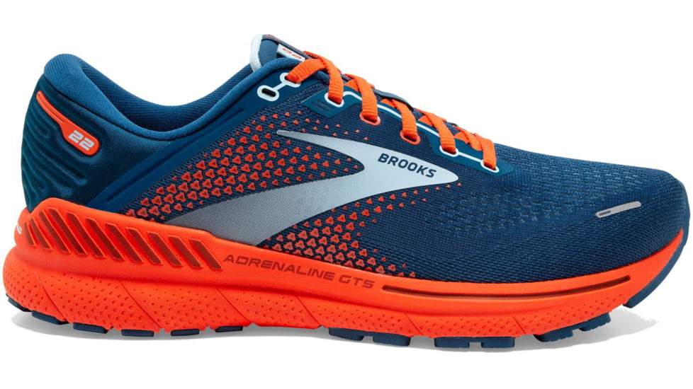 Brooks Adrenaline GTS 22 Running Shoes - Mens, Blue/Light Blue/Orange, 10.0, 1103661D404.100