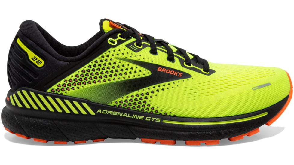 Brooks Adrenaline GTS 22 Running Shoes - Mens, Nightlife/Black/Flame, 8.5, 1103661D736.085
