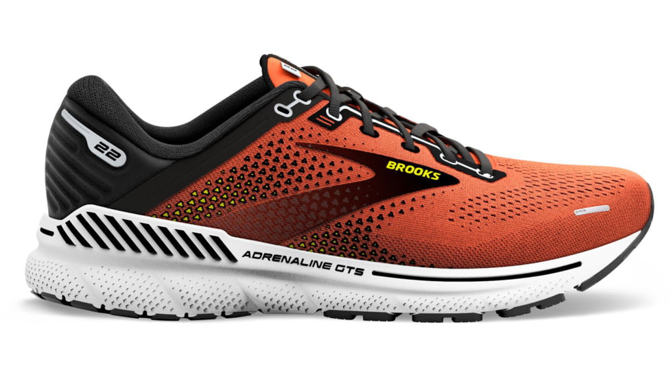 Brooks Adrenaline GTS 22 Running Shoes - Mens, Orange/Black/White, 9.0, 1103661D846.090
