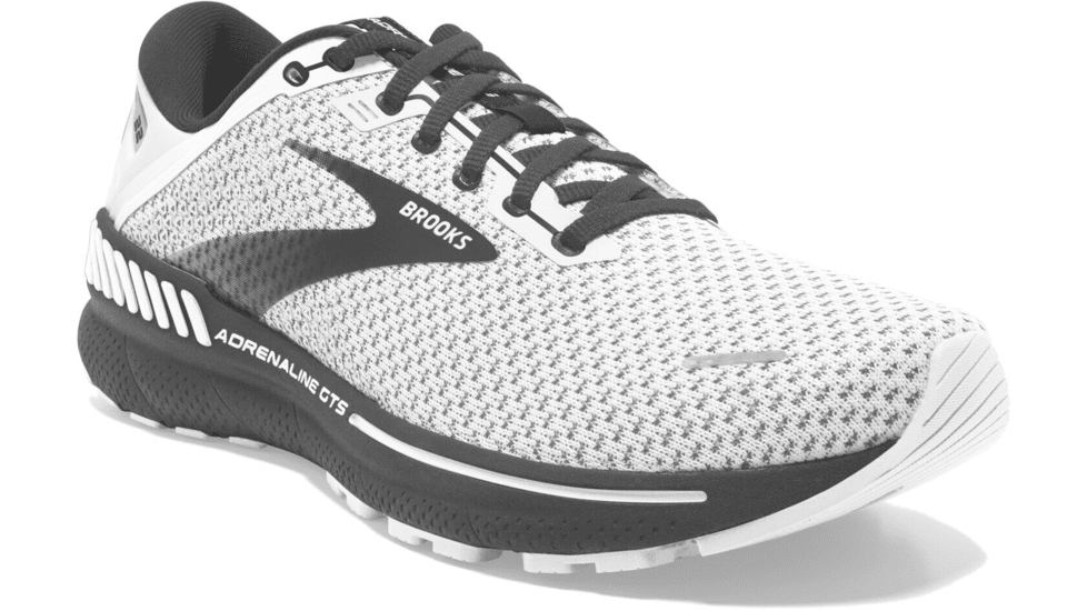 Brooks Adrenaline GTS 22 Running Shoes - Mens, Wide, White/Grey/Black, 10.5, 1103662E135.105
