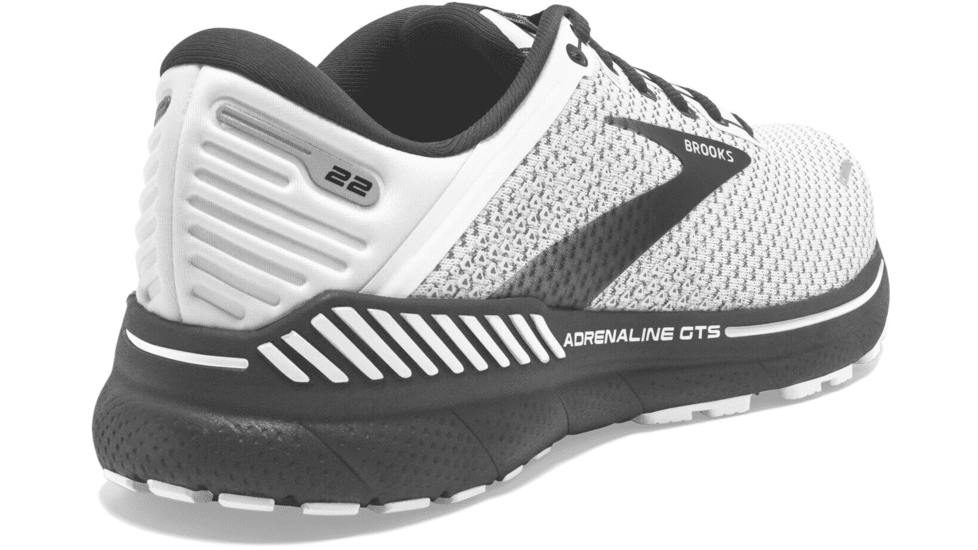Brooks Adrenaline GTS 22 Running Shoes - Mens, Wide, White/Grey/Black, 10.5, 1103662E135.105