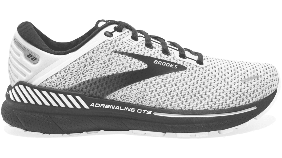 Brooks Adrenaline GTS 22 Running Shoes - Mens, Wide, White/Grey/Black, 10.5, 1103662E135.105