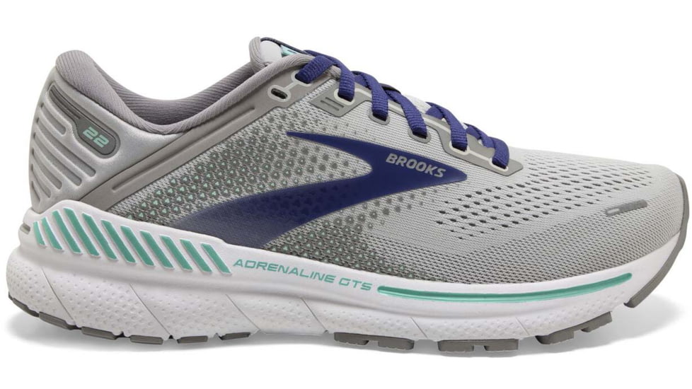 Brooks Adrenaline GTS 22 Running Shoes - Womens, Narrow, Alloy/Blue/Green, 11.5, 1203532A045.115