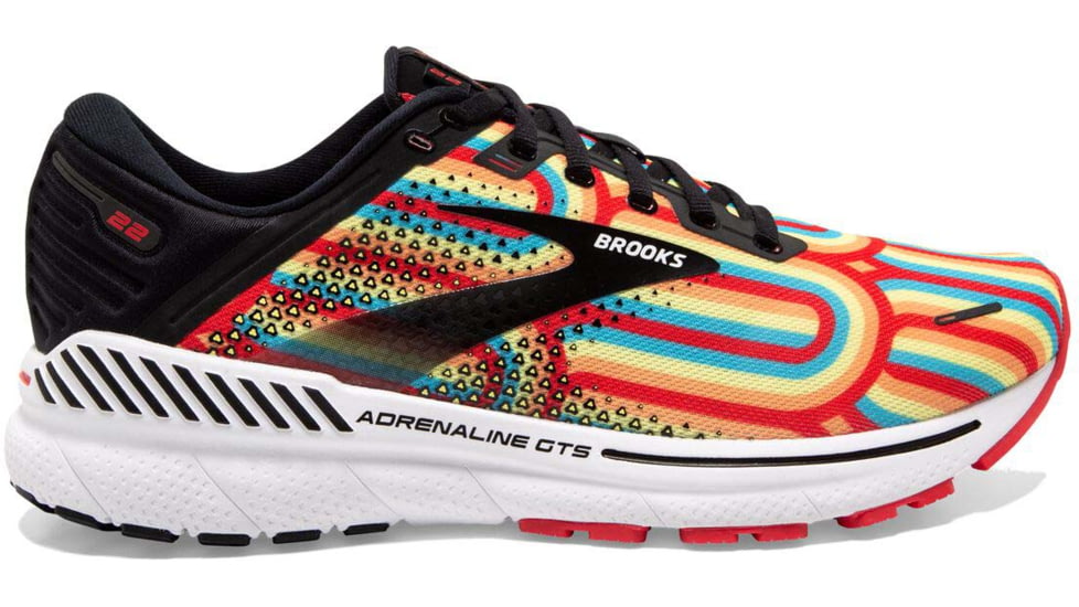 Brooks Adrenaline GTS 22 Running Shoes - Womens, Medium, Black/Bittersweet/Limelight, 10.0, 1203531B075.100