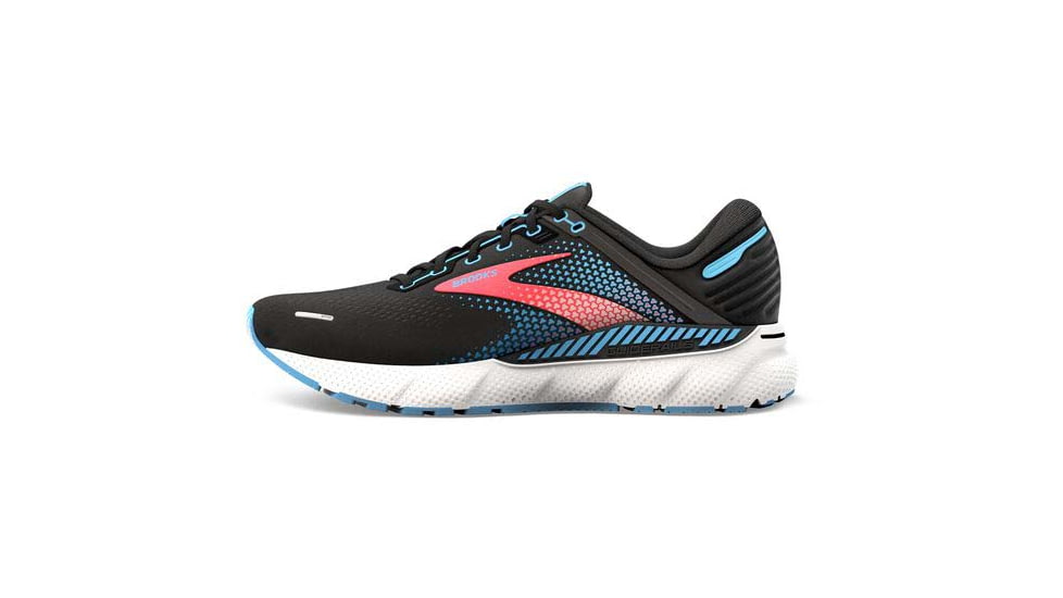 Brooks Adrenaline GTS 22 Running Shoes - Womens, Medium, Black/Lake Blue/Coral, 10.5, 1203531B031.105