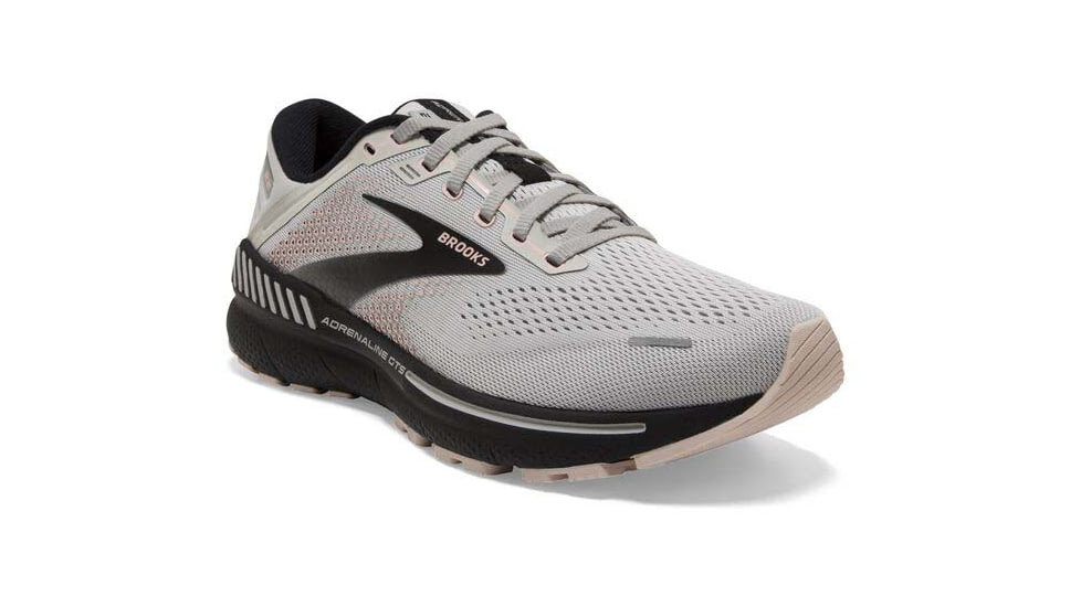 Brooks Adrenaline GTS 22 Running Shoes - Womens, Medium, Grey/Rose/Black, 6.0, 1203531B035.060
