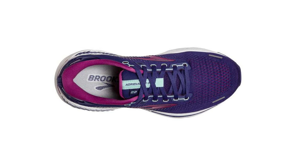 Brooks Adrenaline GTS 22 Running Shoes - Womens, Medium, Navy/Yucca/Pink, 6.0, 1203531B403.060