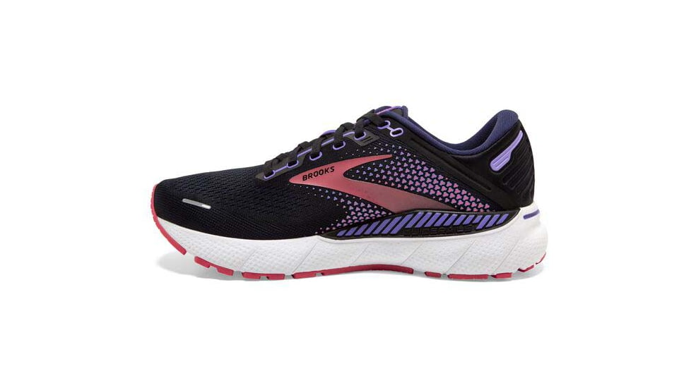 Brooks Adrenaline GTS 22 Running Shoes - Womens, Wide, Black/Purple/Coral, 9.0, 1203531D080.090