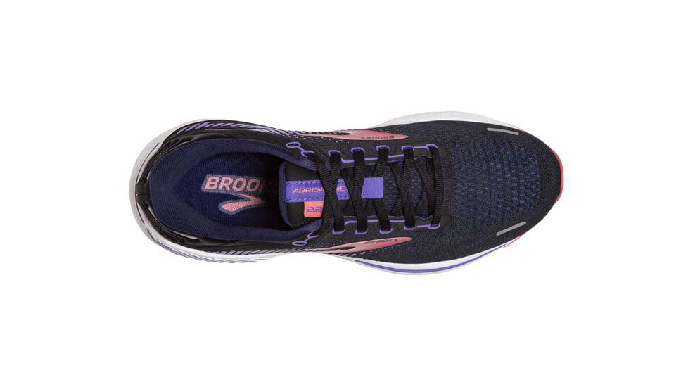 Brooks Adrenaline GTS 22 Running Shoes - Womens, Wide, Black/Purple/Coral, 9.0, 1203531D080.090