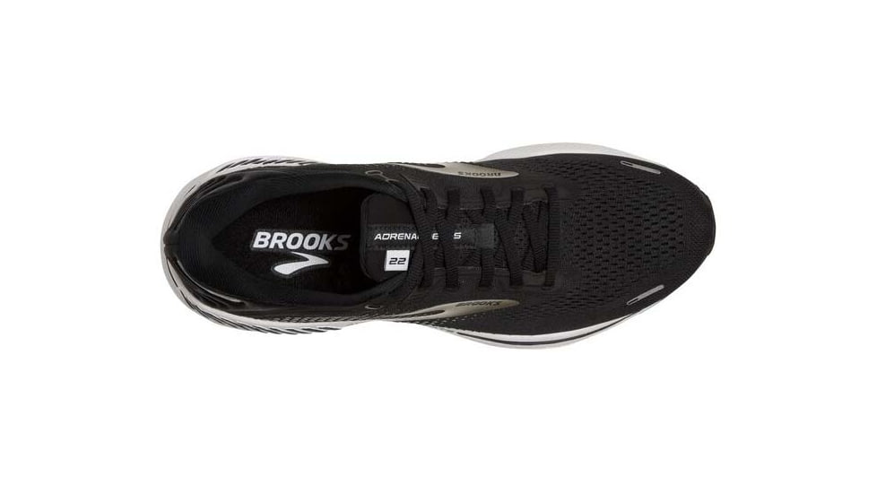 Brooks Adrenaline GTS 22 Running Shoes - Womens, Wide, Black/Silver/Anthracite, 6.5, 1203531D043.065