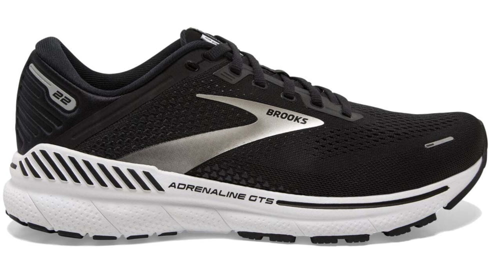 Brooks Adrenaline GTS 22 Running Shoes - Womens, Wide, Black/Silver/Anthracite, 6.5, 1203531D043.065