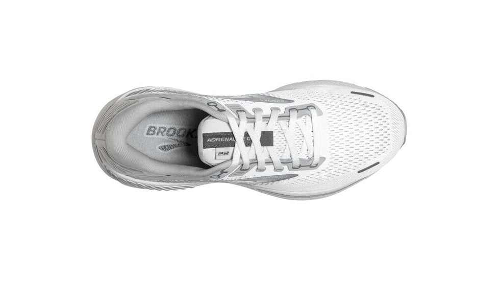 Brooks Adrenaline GTS 22 Running Shoes - Womens, Wide, White/Oyster/Primer Grey, 9.5, 1203531D134.095