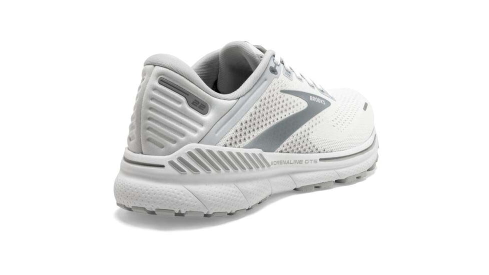Brooks Adrenaline GTS 22 Running Shoes - Womens, Wide, White/Oyster/Primer Grey, 9.5, 1203531D134.095
