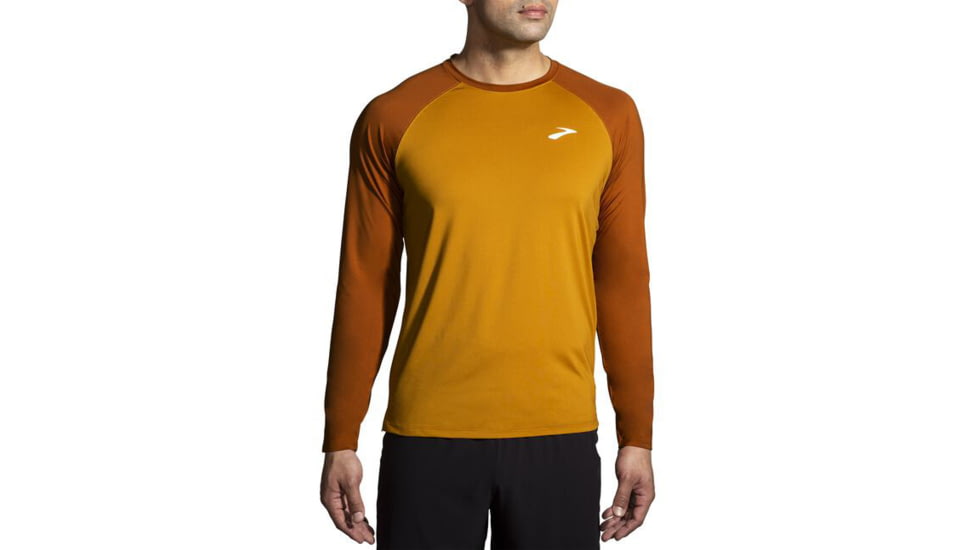 Brooks Atmosphere Long Sleeve 2.0 - Mens, Ochre/Hazelwood, M, 211450225.030
