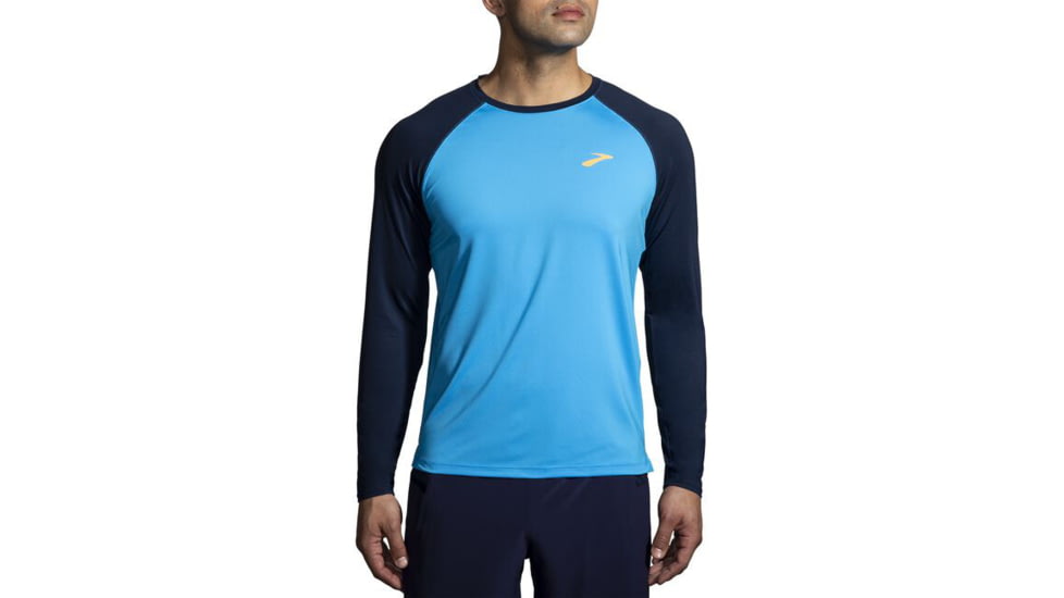 Brooks Atmosphere Long Sleeve 2.0 - Mens, Spring Break/Navy, L, 211450499.035