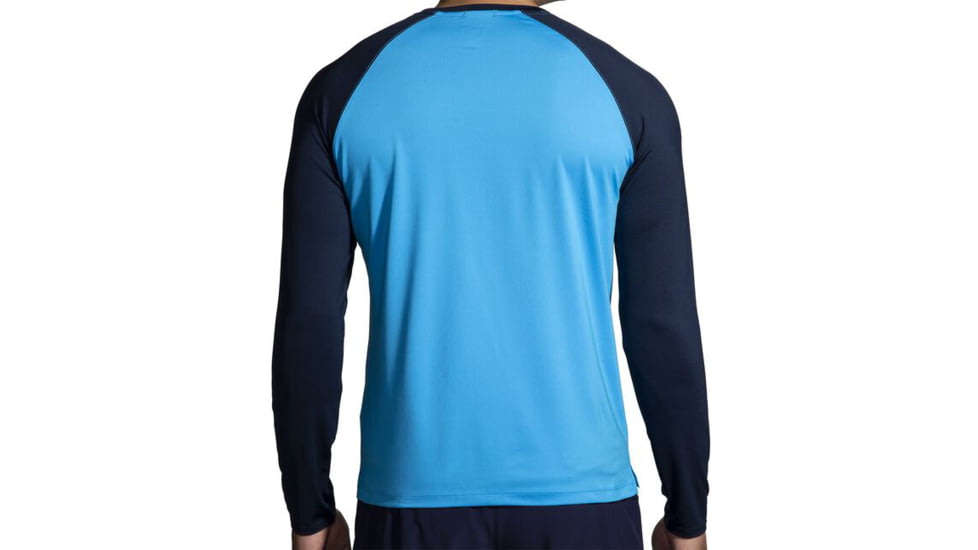 Brooks Atmosphere Long Sleeve 2.0 - Mens, Spring Break/Navy, L, 211450499.035