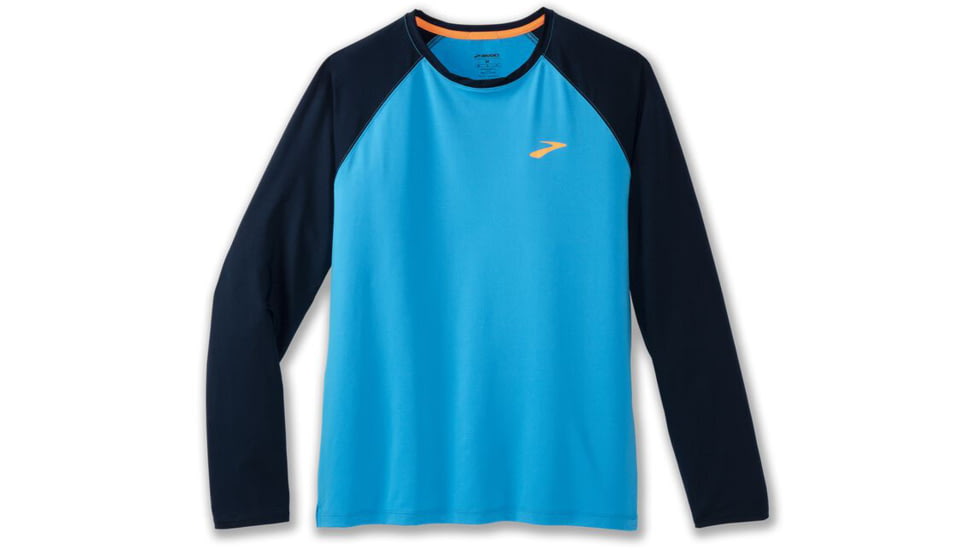 Brooks Atmosphere Long Sleeve 2.0 - Mens, Spring Break/Navy, L, 211450499.035