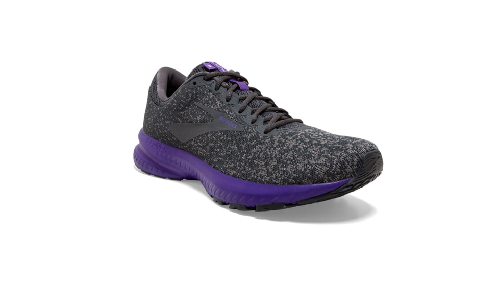 Brooks BTS Launch 6 - Womens, Ebony/Shark/Violet, 7, 1202851B022.070