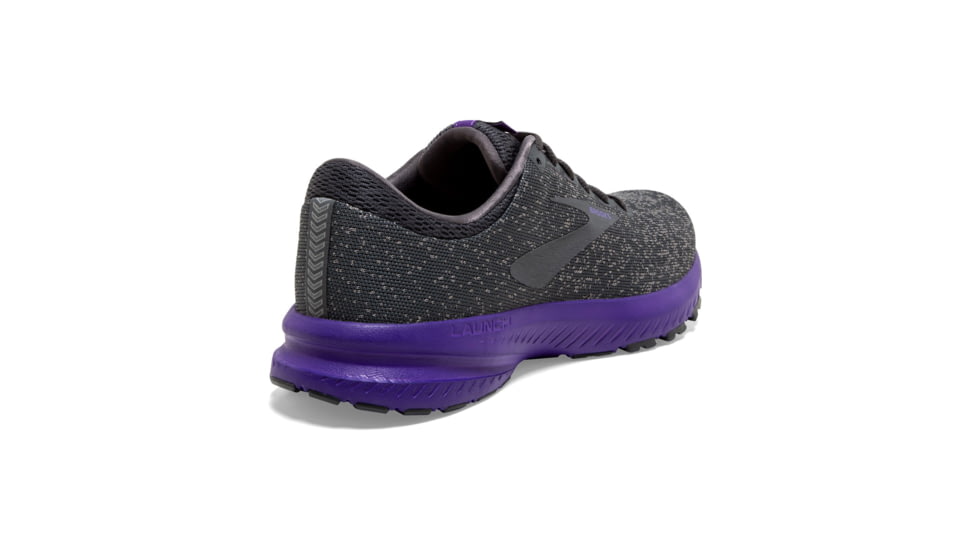Brooks BTS Launch 6 - Womens, Ebony/Shark/Violet, 7, 1202851B022.070