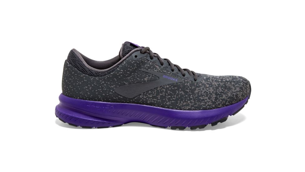 Brooks BTS Launch 6 - Womens, Ebony/Shark/Violet, 7, 1202851B022.070