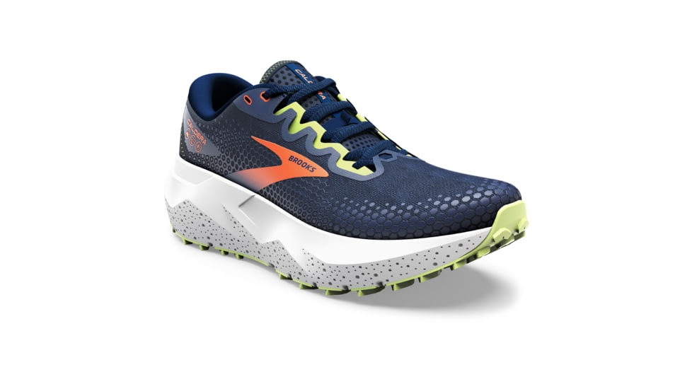 Brooks Caldera 6 Running Shoes - Mens, Navy/Firecracker/Sharp Green, 9.5 Medium, 1103791D406.095