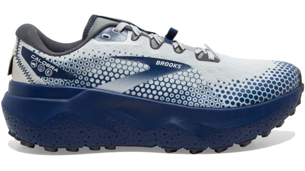 Brooks Caldera 6 Running Shoes - Mens, Oyster/Blue Depths/Pearl, 7.5, 1103791D071.075