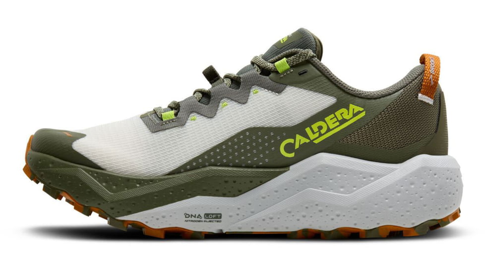 Brooks Caldera 8 Trailrunning Shoes - Mens, Dusty Olive/Lime/Oyster, 8.5, 1D, 1104401D314.085