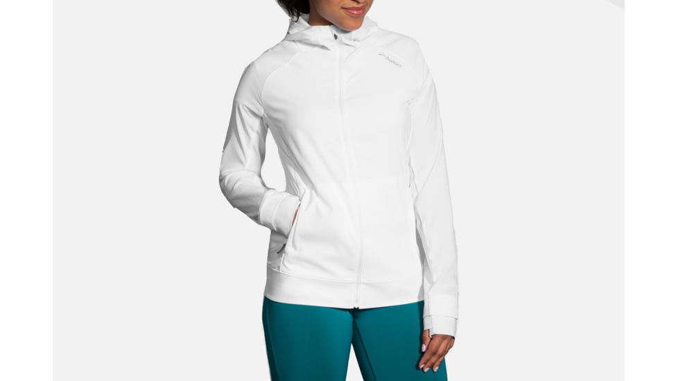 Brooks Canopy Women's Running Hoodie Jacket, White, Medium 221221-White-M