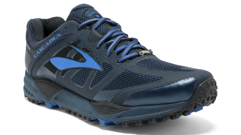 Brooks Cascadia 11 GTX Trail Running Shoe - Men's-Blue/Blue/Black-Medium-10
